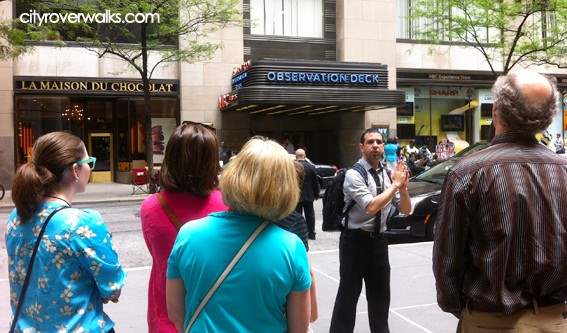 Rodney at Rockefeller Center during Landmark Explorer tour